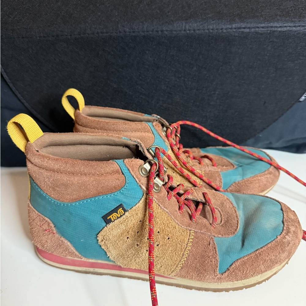 Teva Brown and Teal High-Top Sneakers